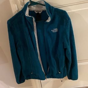 Blue/Green Fuzzy North Face Jacket